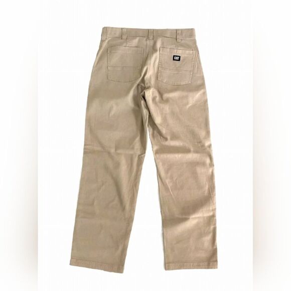 CAT Caterpillar Flex Waistband Straight Leg Canvas Utility Work Pant Tan 40x34 - Picture 7 of 7